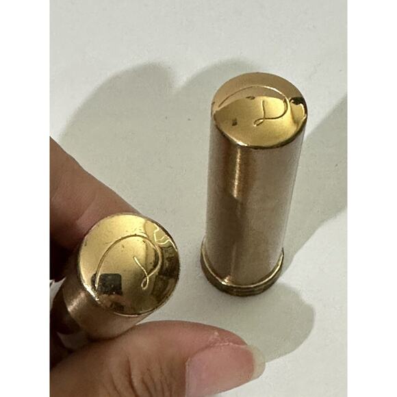 2 Dana Tabu Lipstick 60’s Metal Golden Plated Case Bermuda True Red Vintage RARE - Picture 7 of 8